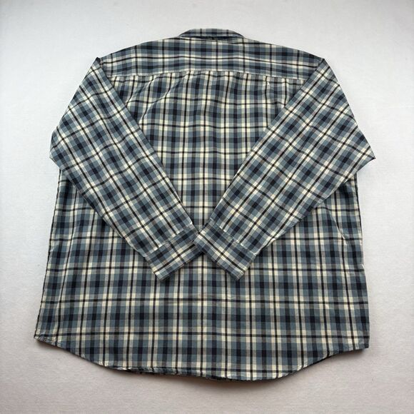 Vintage Big Mac Workwear Button Up Shirt Mens XL Plaid Long Sleeve Blue Pockets - Picture 3 of 7